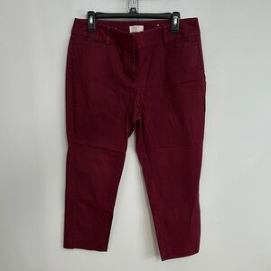 Loft Burgundy Original Ankle Pants